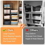 JKsmart 4-Tier Stackable Closet Organizer，Extra Large Clothing Cupboard Organizer System Clothes Storage Shelf- Closet Wardrobe Storage Bins for Jeans, Pants, Sweaters,Purse,t-Shirt Organization