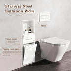 Stainless Steel Shower Nich, 25.4X11.2IN Recessed Waterproof Bathroom Niche, Built-in Trash Can Alcove, Toilet Paper Toiletries Storage Rack for Kitchen Living Room Bedroom Hotel Residential