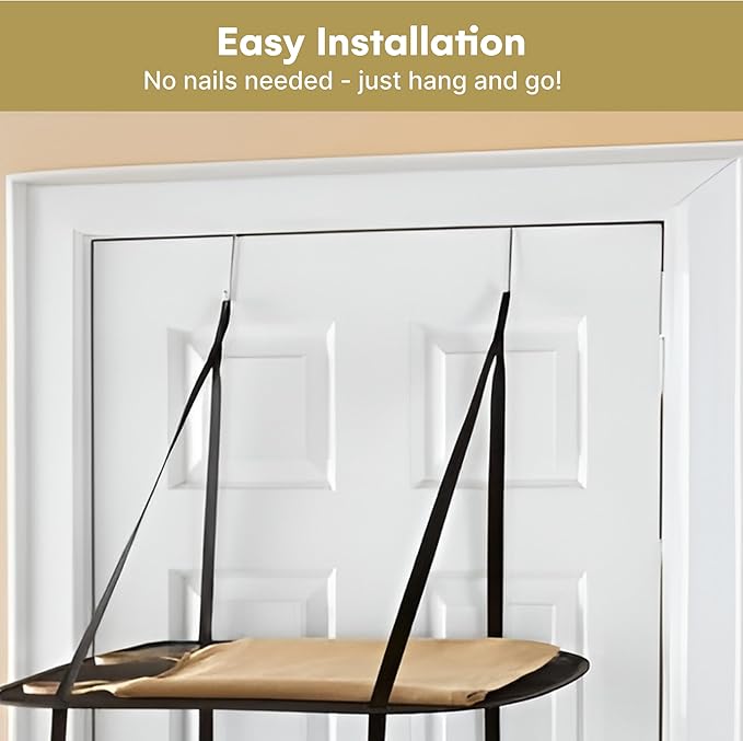 Greenco 3 Tier Over The Door Folding Drying Rack |for Clothing, Sweater, Garment, and Room Organization| Dryer Racks for Laundry Perfect for Small Spaces, Apartments, Dorm Rooms, and Bathrooms|Black