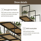 2 Tier Hanging Plant Shelves, Ceiling Mounted Storage Rack, Kitchen Organizer, Floating Display Shelves for Flowers & Wine, 100x30x80cm, Stylish Home Décor