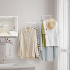 JOOM Laundry Drying Rack Wall Mounted Clothes Drying Rack Clothes Hanger -Coat Hanger Holder White