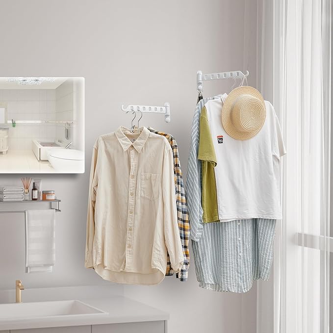 JOOM Laundry Drying Rack Wall Mounted Clothes Drying Rack Clothes Hanger Grey