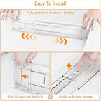 Yieach 8 Pack 3.2 Inch Shallow Acrylic Drawer Dividers for Clothes -Expandable from 15-21''- Adjustable Drawer Dividers for Baby Clothing,Sock,Underwear,Clear in Drawer Separators for Dresser,Kitchen