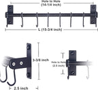 Dseap Pot Rack - Pots and Pans Hanging Rack Rail with 8 Hooks, Double Bars, Pot Hangers for Kitchen, Wall Mounted,Black