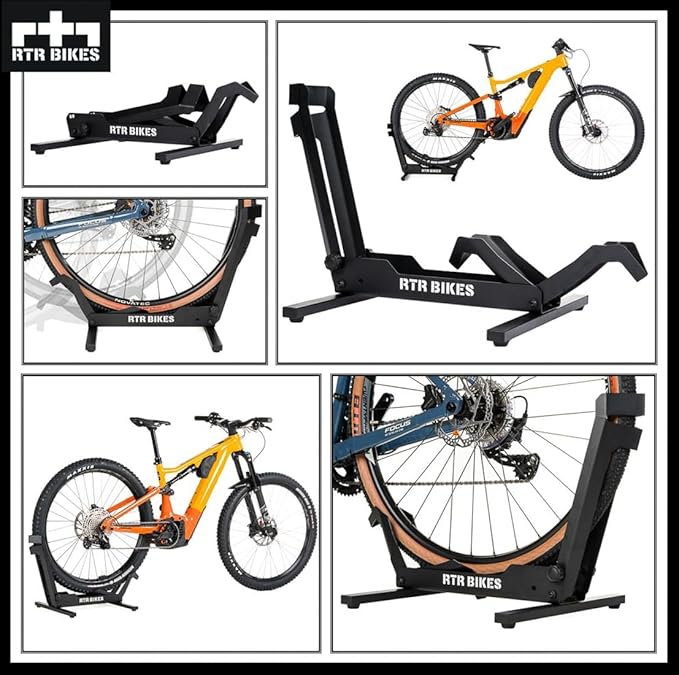Brutus Professional Bike Floor Stand – Heavy Duty Steel Rack for E-Bikes & MTB up to 66 lbs (30kg) – Fits 26-29" Wheels & Tires up to 2.8" – Garage Storage & Wash