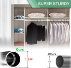Closet Rods for Hanging Clothes, 1.3 Inch Diameter Heavy Duty Closet Rod 17-75 Inch Adjustable Clothes Hanging Bar Matte White Shower Curtain Rods for Closet, Wardrobes, Bathroom, Windows