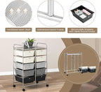 RELAX4LIFE Rolling Storage Cart with 10 Drawers - Craft Storage Cart with Lockable Wheels,Utility Cart, Art Cart Organizer for Crafting Storage, Studio, Office, Home, School Rolling Drawer Cart
