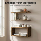 Wall Mounted Floating Shelf, c Long for Bedroom Living Room Kitchen Staircase Bathroom Above Toilet Wall Decoration Book Storage Room Recoration (3piece Set) Brown