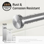 KES Width Adjustable Free Standing Towel Rack with 3X Thicker Weighted Natural Marble Base, 2-Tier Wooden Towel Rack Stand for Bathroom Floor, 18/8 Stainless Steel, Brushed Finish, BTH800-2