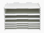 YFS 6 Tier-Desk File Organizer, Stackable Paper Tray, Printer paper Storage for Office, Sorter Organizer for Letter/A3 Office File Folder Holder -White (Horizontal-6tray(with 5 Adjustable Shelves))
