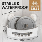 LEVERLOC Corner Shower Caddy Suction Cup, shower shelves suction cup, 2 Pack Basket Powerful Bathroom, Waterproof & Oil-proof Organizer for Kitchen, No-Drilling Removable