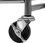 Household Essentials 6028-1 Rolling Laundry Cart with Hanging Bar - Chrome Finish, STORAGE, Metallic