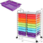 GOFLAME 20-Drawer Rolling Storage Cart, Multifunctional Art Craft Organizer Cart, Mobile Utility Storage Cart with Removable Drawers & Lockable Wheels, Craft Cart for Home Office School, Multicolored