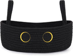 Toilet Black Cat Paper Basket–Cute Cat Oval Woven Bathroom Organizer Toilet Tank Decorative Storage Basket, Shelf Rope Cotton Cat Bin with Handles, Wedding Towel Holder, 13" D x 7.48" H in