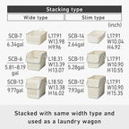 Like-it │SCB-6 │Daily use inside or outside. | Movable handles make it easy to carry around | Portable large basket for kitchen, laundry and kids room | 18.7 x 12.2 x 15.47" | White | 10.57 gal