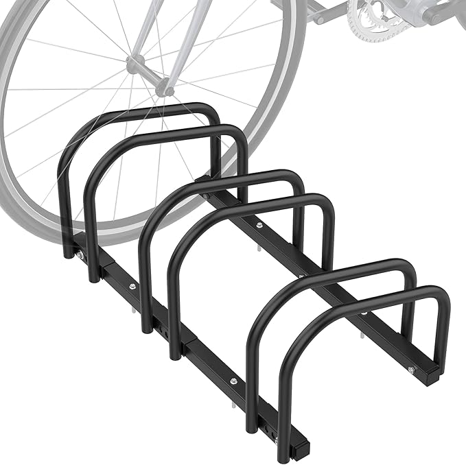 WALMANN 3 Bikes Floor Bike Stand, Bike Parking Rack Garage Bike Storage Stand Indoor/Outdoor 22-28" Wheel Stand, Max. Tire Width 2.1"