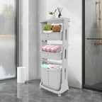 4 Tier Laundry Sorter Vertical Laundry Basket Holder Divided Dirty Clothes Laundry Hamper for Laundry Room, Bedroom, Bathroom (Grey)