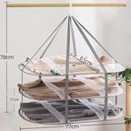 Clothes Drying Rack Foldable - 3 Tier Laundry Drying Rack, Sweater Drying Rack Flat Mesh, Clothes Air Dryer for Hanging Sweater Bras Delicates Dolls for Laundry Bathtub Balcony Outdoor, White