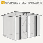DWVO 8x6FT Outdoor Storage Shelter, Roomy Steel Tool Shed with Secure Entrances & Air Circulation for Patio, Lawn, and Backyard, Ideal for Storing Garden Gear, Lawn Tools, and Bikes, White