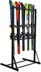 StoreYourBoard Teal Triangle Freestanding Ski Storage Rack for Garage, 5 Ski and Pole Organizer Floor Stand, Heavy Duty, Fully Adjustable for All-Mountain, Wide, Powder, and Backcountry Skis