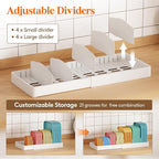 Lifewit Kitchen Cabinet Organizer for Food Contanier Lid, Expandable Lid Holder with 8 Adjustable Dividers & 9 Sections for Pantry Organizers and Storage, Home Organization, Extra Large, 13"-24"