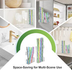 2 PACK Acrylic Straw Holder for Cabinet Doors, Reusable Straw Organizer with Ultra-Sticky Adhesive, Small Kitchen Accessories Container, Fits Both Short & Long Straws (Transparent)
