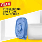Glad GladWare Medium Rectangle Food Storage Containers with Lids, BPA Free Plastic for Soups Salads and Meal Prep, Airtight Leak Resistant, Microwave Dishwasher Freezer Safe, 24 Oz, 5 Count - 6 Pack