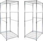 SafeRacks 2 Pack 5-Tier Steel Tote Rack - Maximize Space, Declutter, Organization, NSF Certified, Bin Storage for Garage, Pantry, Kitchen, Workspace, 5 Shelves, 31″ x 23″ x 68″, Zinc