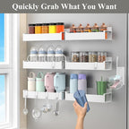Magnetic Water Bottle Holder for Refrigerator, Cup Holder Organizer for Stanley and Tumbler for Kitchen, 6 Pack, White