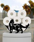 Pretty Cat Toilet Tissue Holder,Animal Paper Holders,Decorative Metal Papers Holder,Funny Toilet Animal Storage for Bathrooms,Bathroom Paper Organizer for Extra 8 Rolls Art Decor