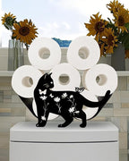 Pretty Cat Toilet Tissue Holder,Animal Paper Holders,Decorative Metal Papers Holder,Funny Toilet Animal Storage for Bathrooms,Bathroom Paper Organizer for Extra 8 Rolls Art Decor