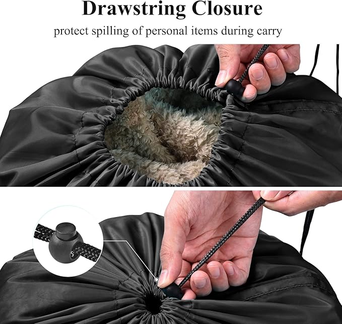 OTraki Medium Laundry Bag 24x32 inch Heavy Duty Travel Dirty Clothes Bag 2pcs Machine Washable Laundry Bag with Drawstring Closure for Home Dorm, Drying Do Not Exceed 176℉ Black