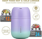 Insulated Soup Thermo 17oz - Stainless Steel Vacuum Lunch Box for Adults, Kids Leakproof Hot Food Container with Handle Folding Spoon (School Office Outdoor)