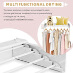 BAKON Wall Mounted Drying Rack with 4 Hooks and Shelf, Foldable Clothes Drying Rack for Laundry Room, Collapsible Laundry Rack Wall Mount, for Indoor Outdoor Hanging Clothes, 23.6 Inch