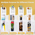 ShellKingdom Toilet Paper Holder Stand, Bathroom Storage Cabinet with Doors and Shelves, Slim Storage Cabinet for Bathroom Small Spaces Corner Shelf Organizer - White