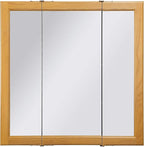 Design House 30 Inch Claremont Bathroom Medicine Cabinet, Wall Mounted, Mirror, Oak, 545301-HOK