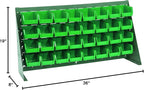 Quantum Storage Systems QBR-3619-210-32GN Ultra Bin Complete Bench Rack Package with 32 Ultra Bins, 36" x 8" x 19" , Green