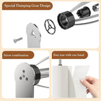 Paper Towel Holder Under Cabinet + Towel Robe Hooks, Single Hand Operable Under Cabinet Paper Towel Holder with Damping Effect Adhesive Wall Mount Paper Towel Rack for Bathroom Kitchen(Silver)
