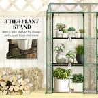 Portable Lean-to Greenhouse with Reinforced UV-Resistant Cover, Ventilated Roll-Up Doors, and Sturdy Wire Shelving for Plant Protection
