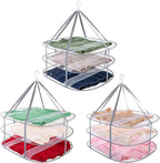 3Pack Sweater Drying Rack Flat Mesh Foldable, 3 Tier Folding Clothes Mesh Dryer Flat with Fixing Band, Large Hanging Collapsible Drying Racks for Laundry Indoor T-Shirt Swimsuit Sweater Underwear