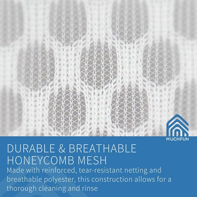 Muchfun 5Pcs Durable Honeycomb Mesh Laundry Bags for Delicates (2Large, 3Medium)
