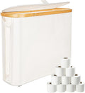 Toilet Paper Storage,Bamboo Organizer Holder With Lid For Bathroom Toilet Paper Towel Storage Basket