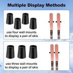 4pcs Vertical Ski Hanger, Ski Wall Mount Holder Vertical Wall Mount Hanger Ski Rack with Screws Expansion Anchors Vertical Snowboard Storage to Safely Display Your Ski Snowboard(Black)