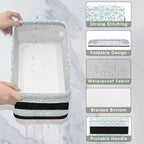 Small Bathroom Baskets for Toilet, Foldable Toilet Paper Tank Basket Organizer for Towels Storage Decorative Open Storage Bins for Home, Closet, Containers, Cabinet (Floral Print)