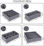 Dresser Drawer Organizer 8 Pack Clothes Underwear Sock Storage Dark Gray Drawer Dividers Grey Foldable Closet Organizer Storage Box Dresser Drawer Organizers