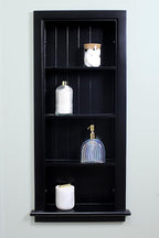 Fox Hollow Furnishings 14x36 Aiden Recessed Wall Niche Medicine Cabinet Replacement, in The Wall Bathroom Cabinet Insert Shelf/Shelves, Made in North America, Real Wood, NO MDF, Beadboard, Black
