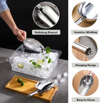 Metal Ice Scoop 6 Oz，Kitchen Ice Scooper for Ice Maker, Small Food Scoops for Bar Party Wedding Pet Dog Food, Stainless Steel Silver