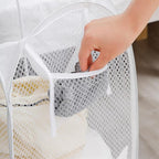 2pcs Pop Up Mesh Laundry Hamper Room Collapsible Storage Bin Lightweight Basket For College Dorm Home Travel Camping (Black & White)