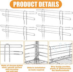 4 Pcs Chrome Wire Shelf Ledge 18" L x 5" H Wire Shelving Side Ledge Metal Shelves Accessories Pantry and Garage Storage (Silver)