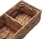 Water Hyacinth Storage Basket Wicker Baskets for Organizing Pad and Tampon Organizer for Bathroom 3 Sections 14.6inch x 4.7inch x 3.1inch